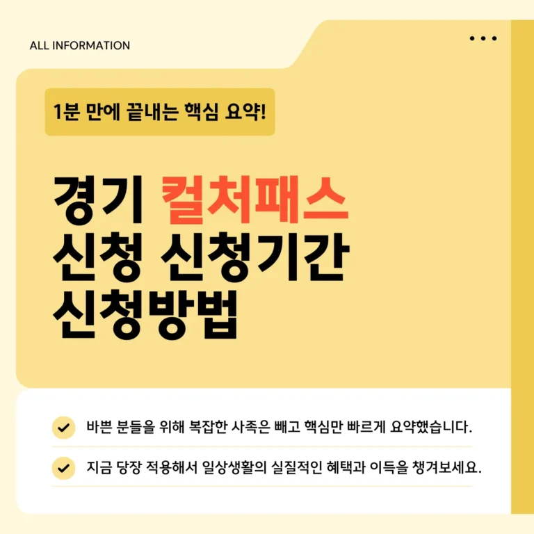 경기 컬처패스 신청기간